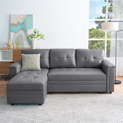 Naomi Home Lily Sectional Sleeper Sofa with USB Ports